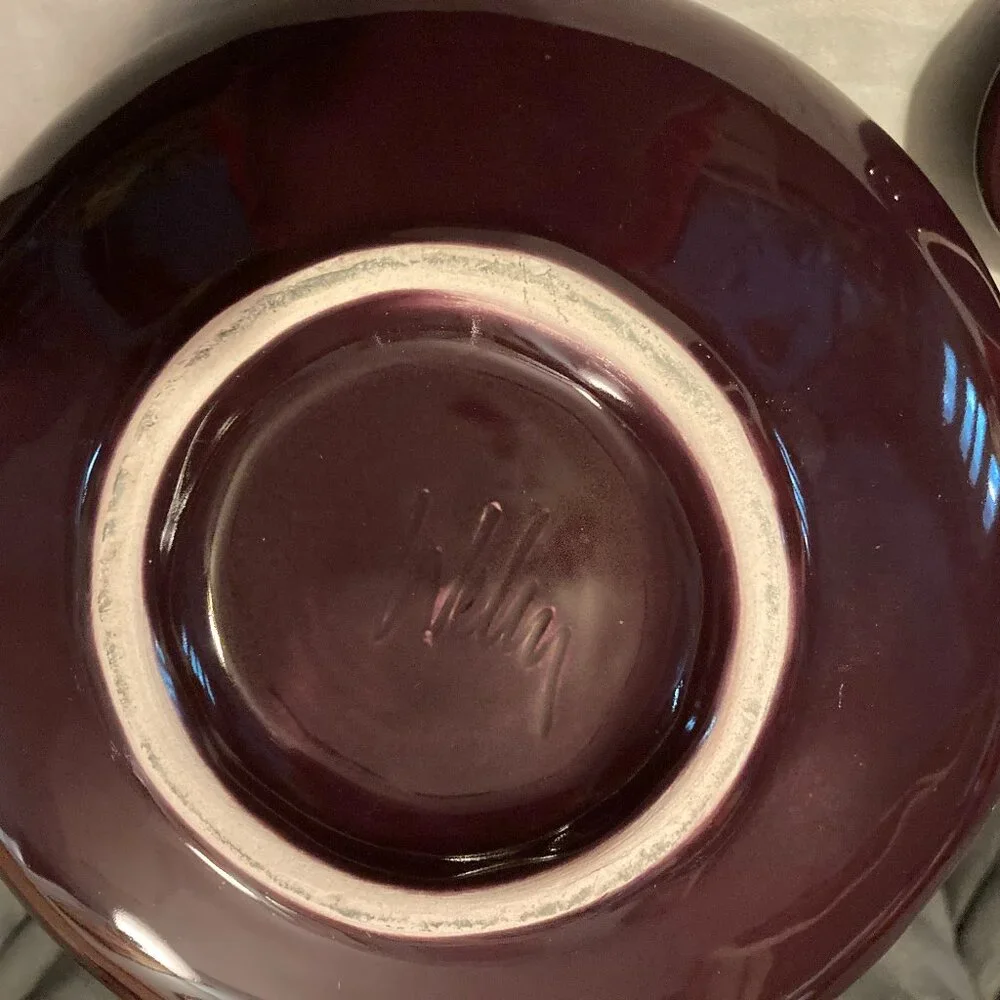 Judith Weber Swirl Handle Mulberry/Burgundy Classic Porcelain Tea Pot-Signed-EUC - Picture 8 of 11